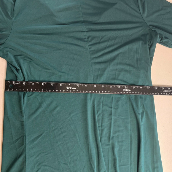 Lark & Ro Dress Women's L Green Long Bell Sleeve Ruffles Fit & Flare - Picture 10 of 16